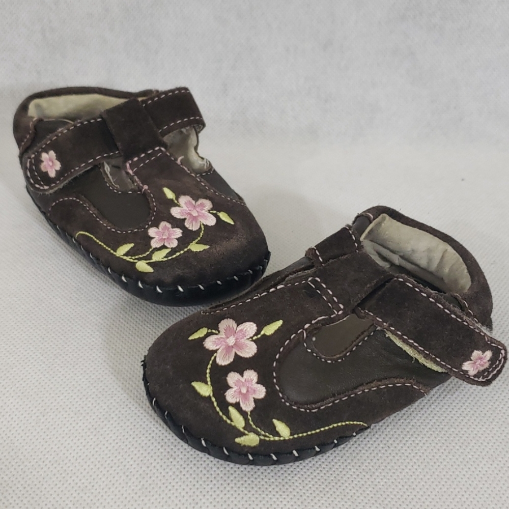 👶Pediped, dark brown suede walker shoes, 6-12mths